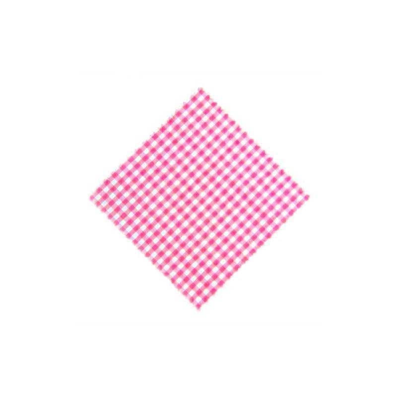 Látkový ubrousek károvaný 15x15, čtvercový, textil, růžový, uzávěr: TO58-TO82