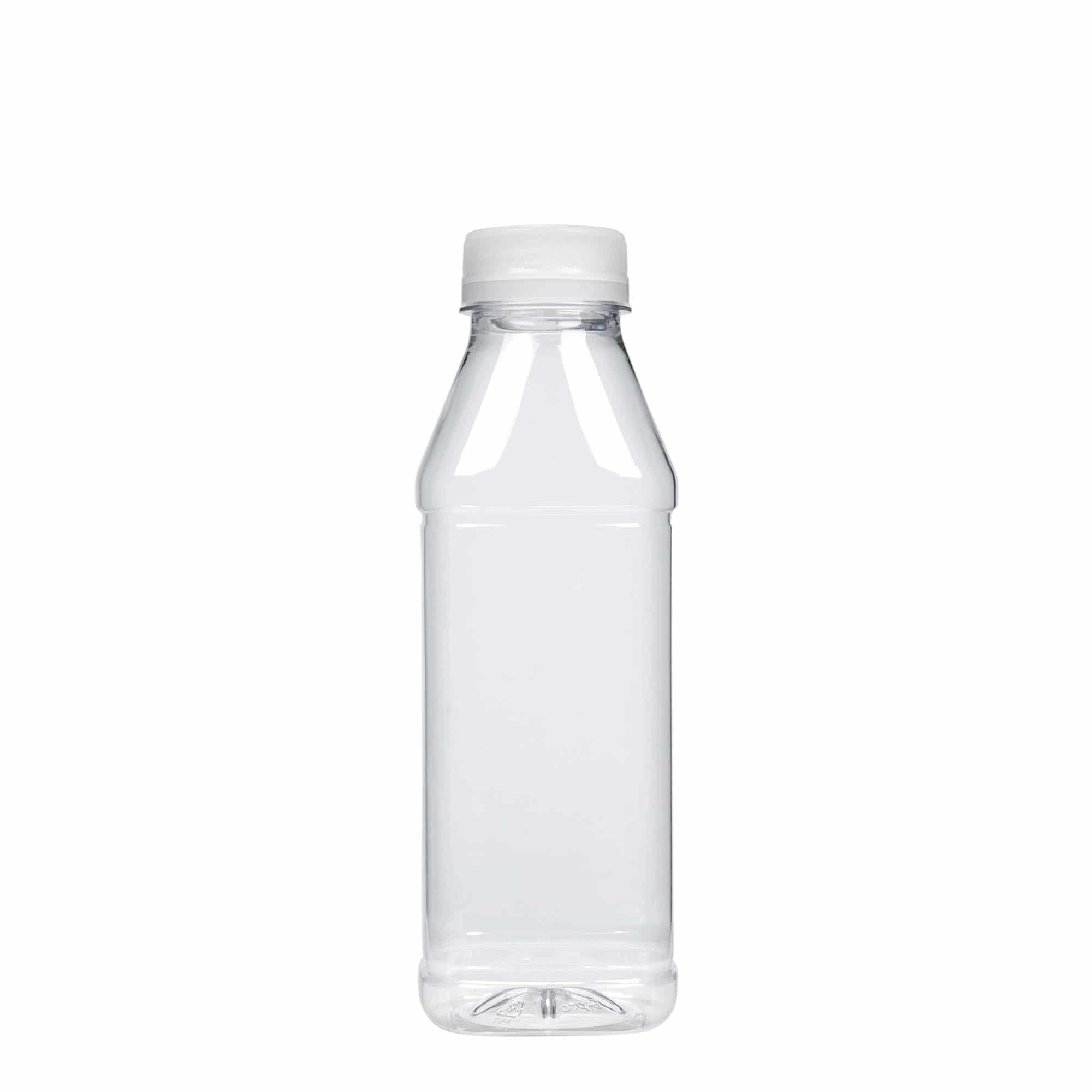 PET lahev 500 ml 'Milk and Juice Carré', čtvercová, plast, ústí: 38 mm