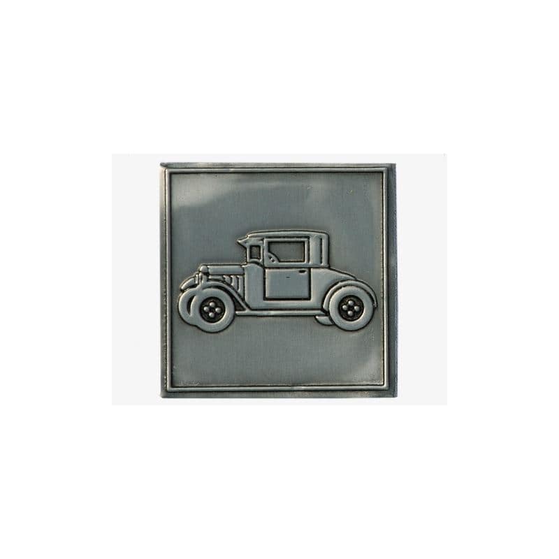 Cínový štítek 'Oldtimer', čtvercový, kov, stříbrný