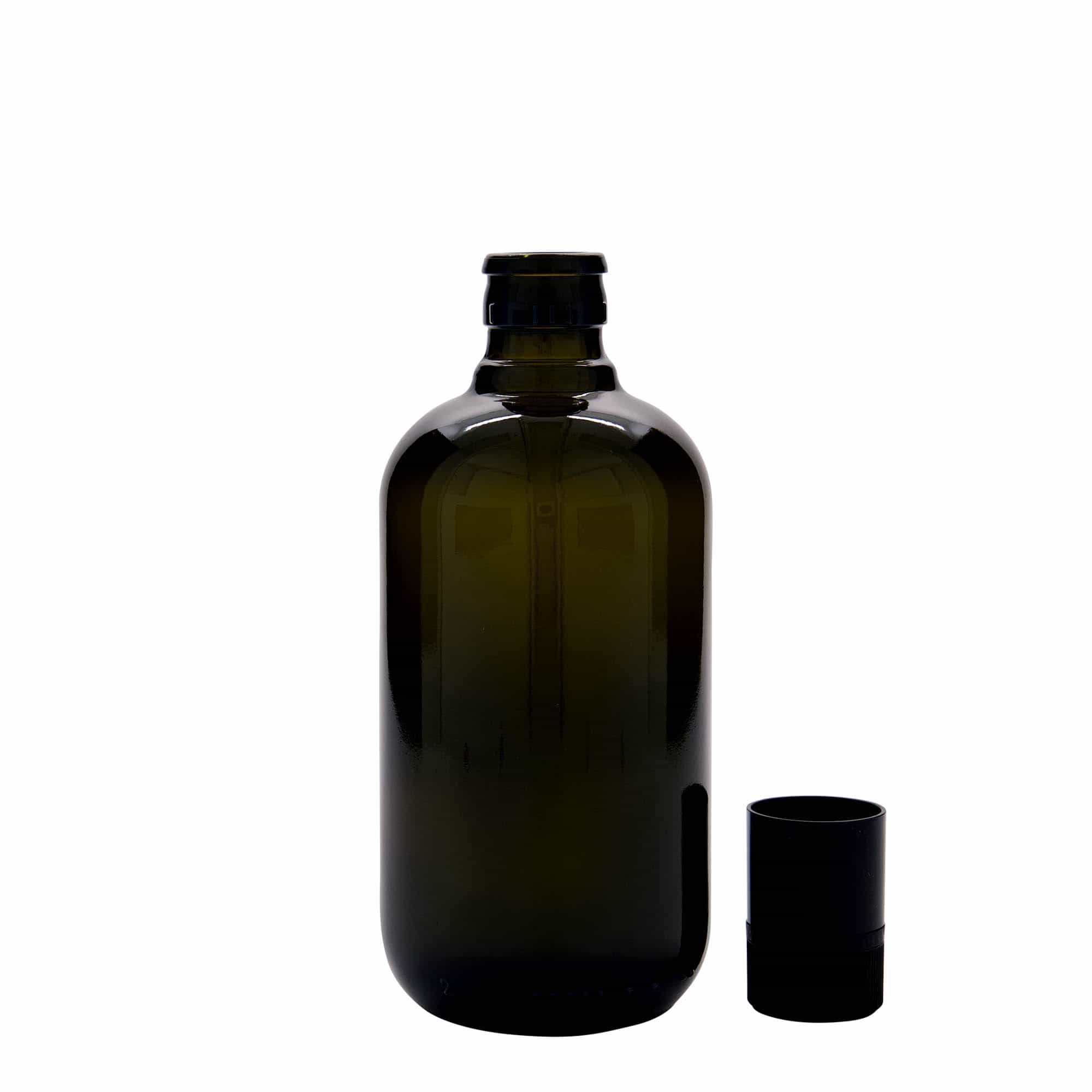 Lahev na ocet/olej 500 ml 'Biolio', sklo, starožitná zelená, ústí: DOP