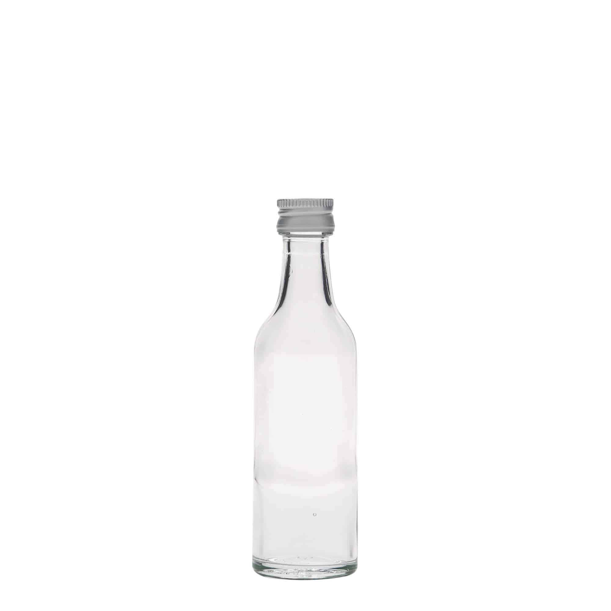 Skleněná lahev 50 ml rovné hrdlo, uzávěr: PP 18