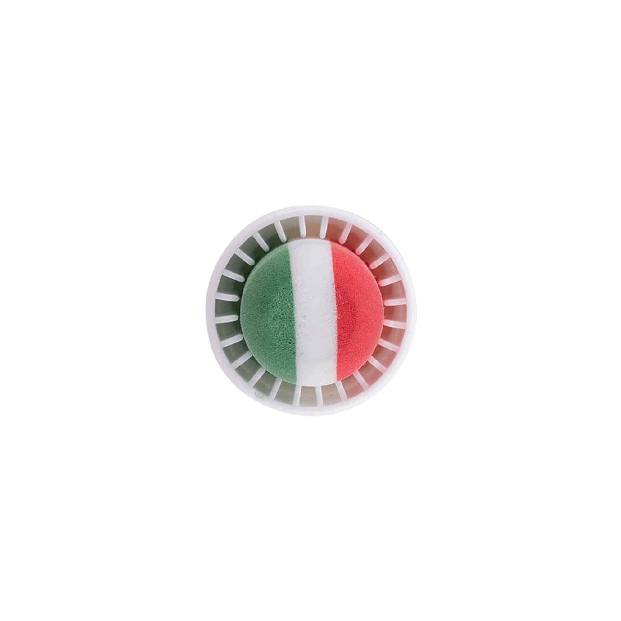 Korek s úchytem 19 mm 'Itálie', plast, barevný, pro ústí: korek