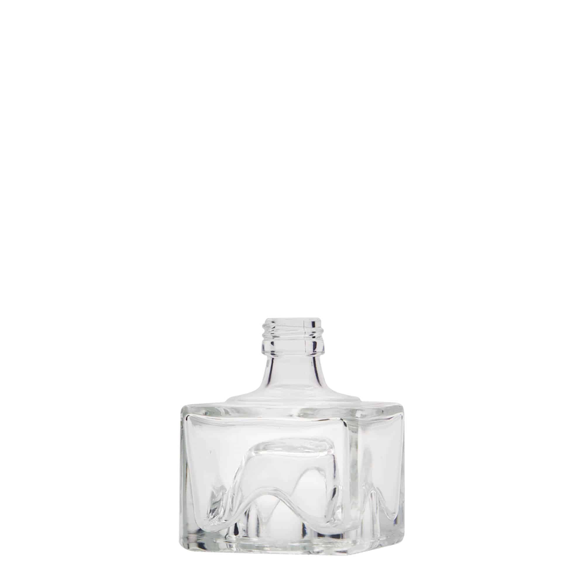 Skleněná lahev 40 ml 'Cocolores', čtvercová, uzávěr: PP 18
