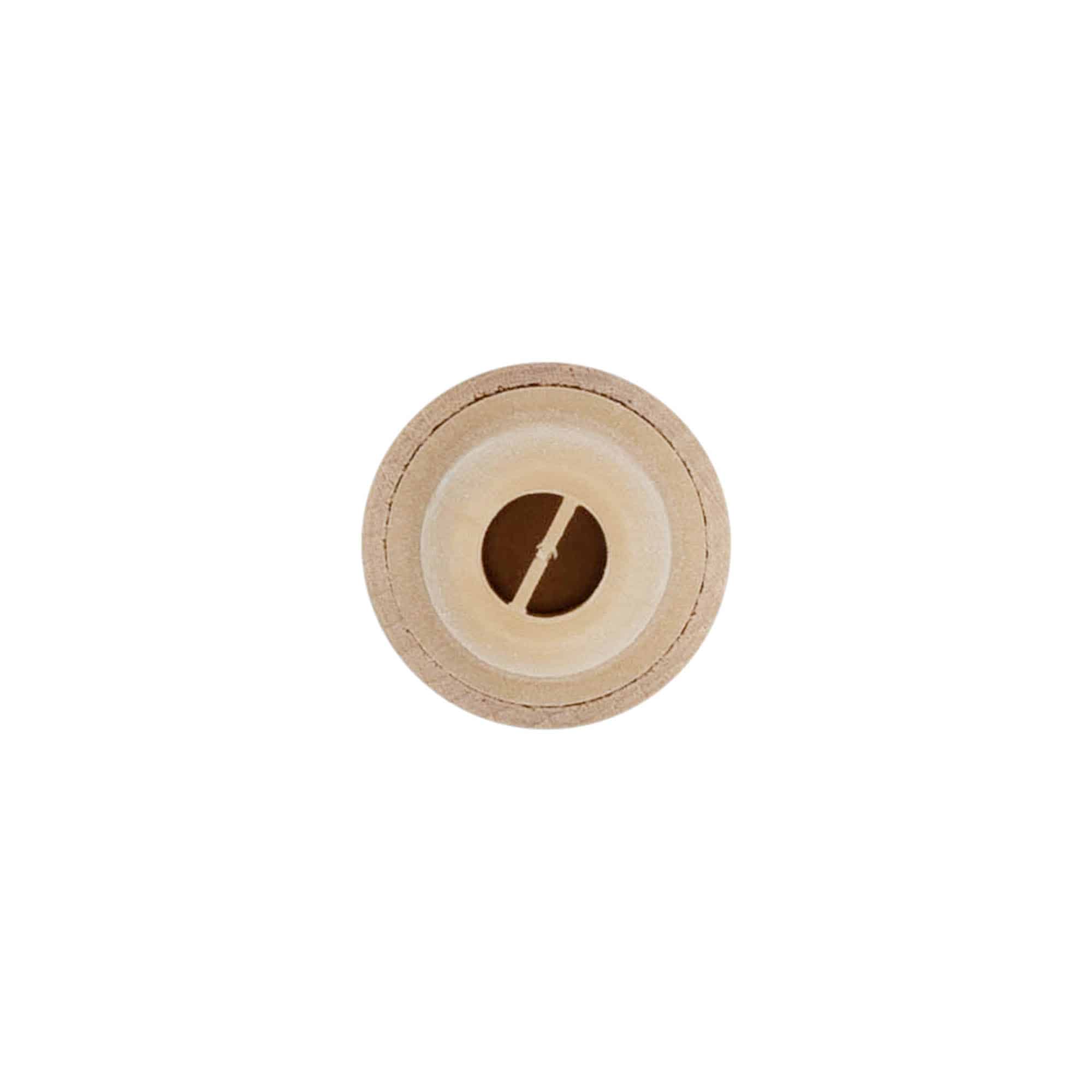 Korek s úchytem a dávkovacím otvorem 19 mm, plast-dřevo, barevný, pro uzávěr: korek