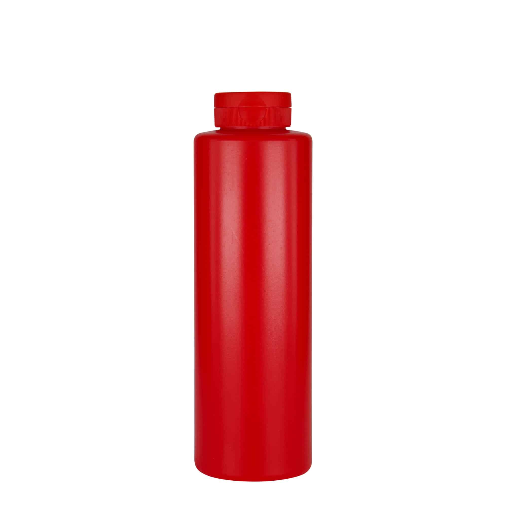 Lahev na omáčku 500 ml , plast LDPE, červená, uzávěr: GPI 38/400