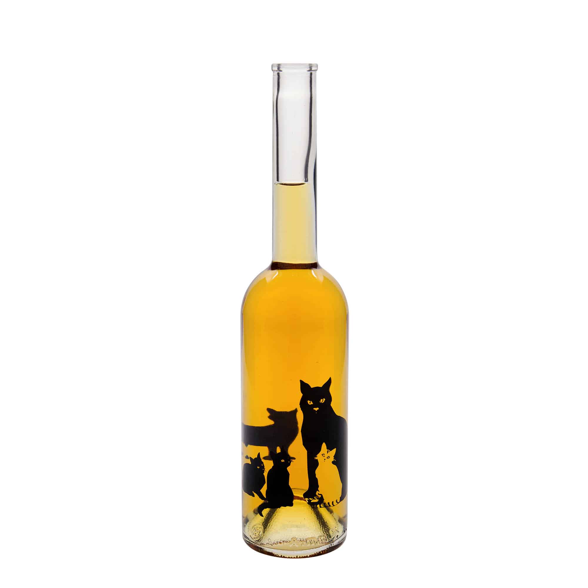 Skleněná lahev 500 ml 'Opera', motiv: Kočky, uzávěr: korek