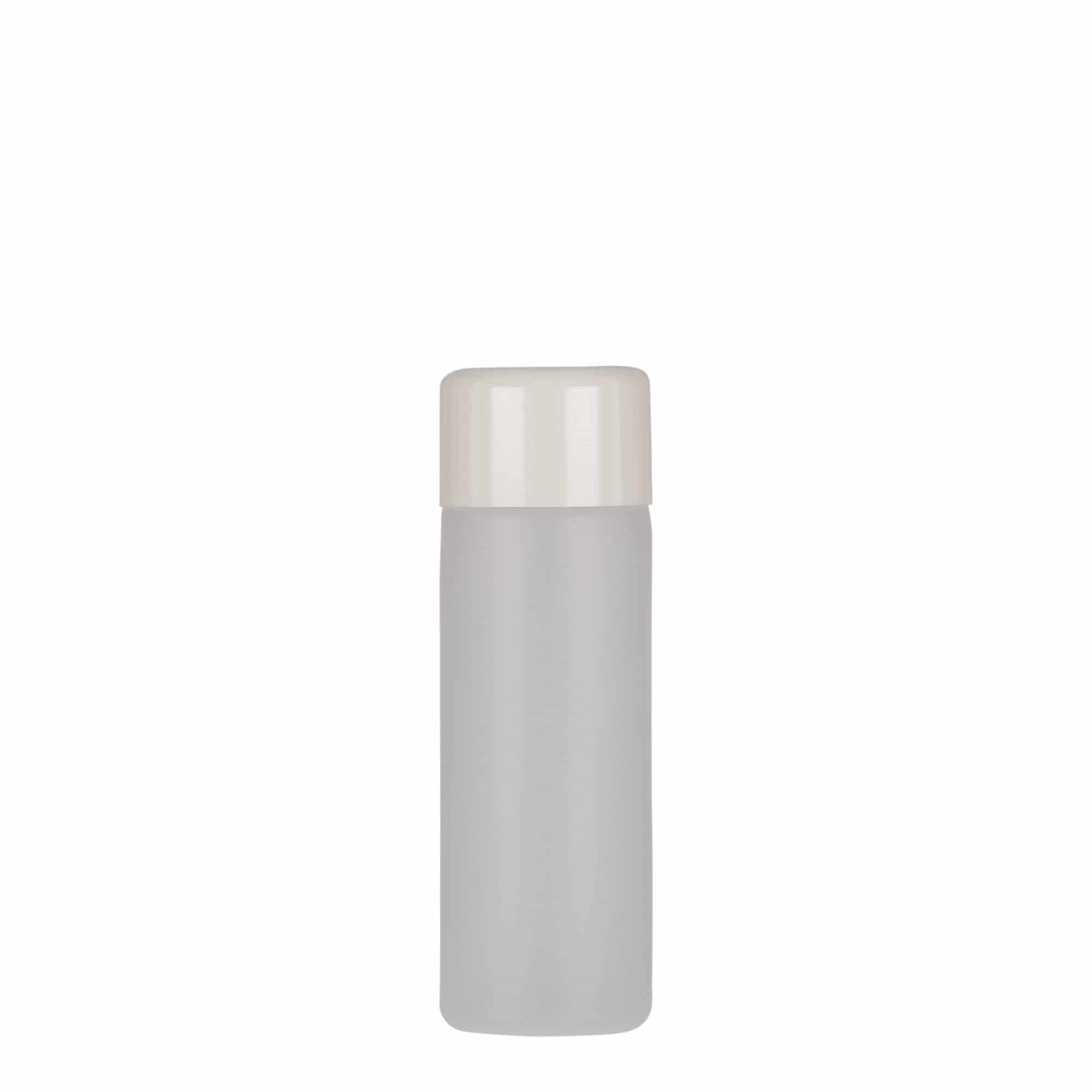 Kulatá lahev 50 ml, plast PE, přírodní, uzávěr: šroubovací uzávěr