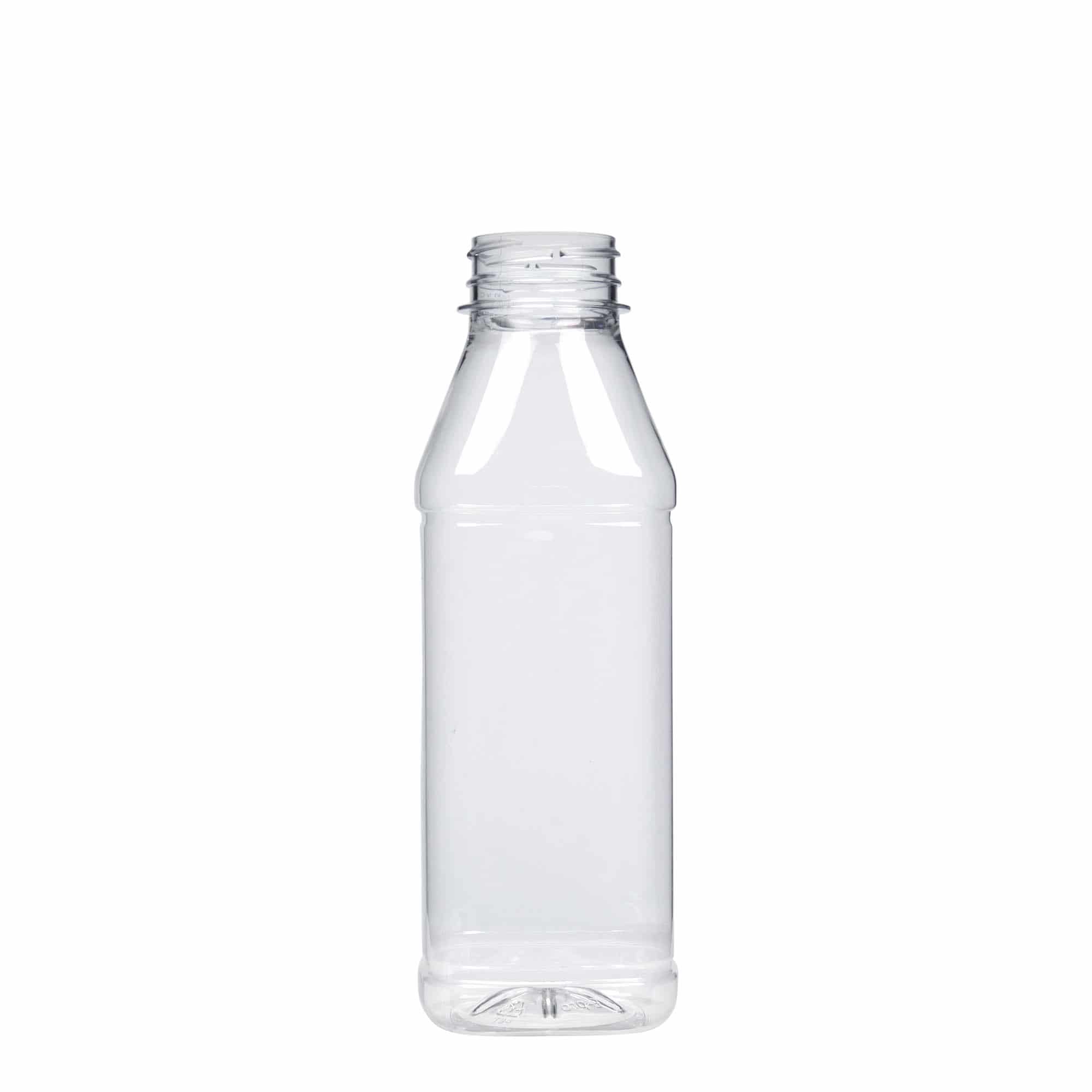 PET lahev 500 ml 'Milk and Juice Carré', čtvercová, plast, ústí: 38 mm