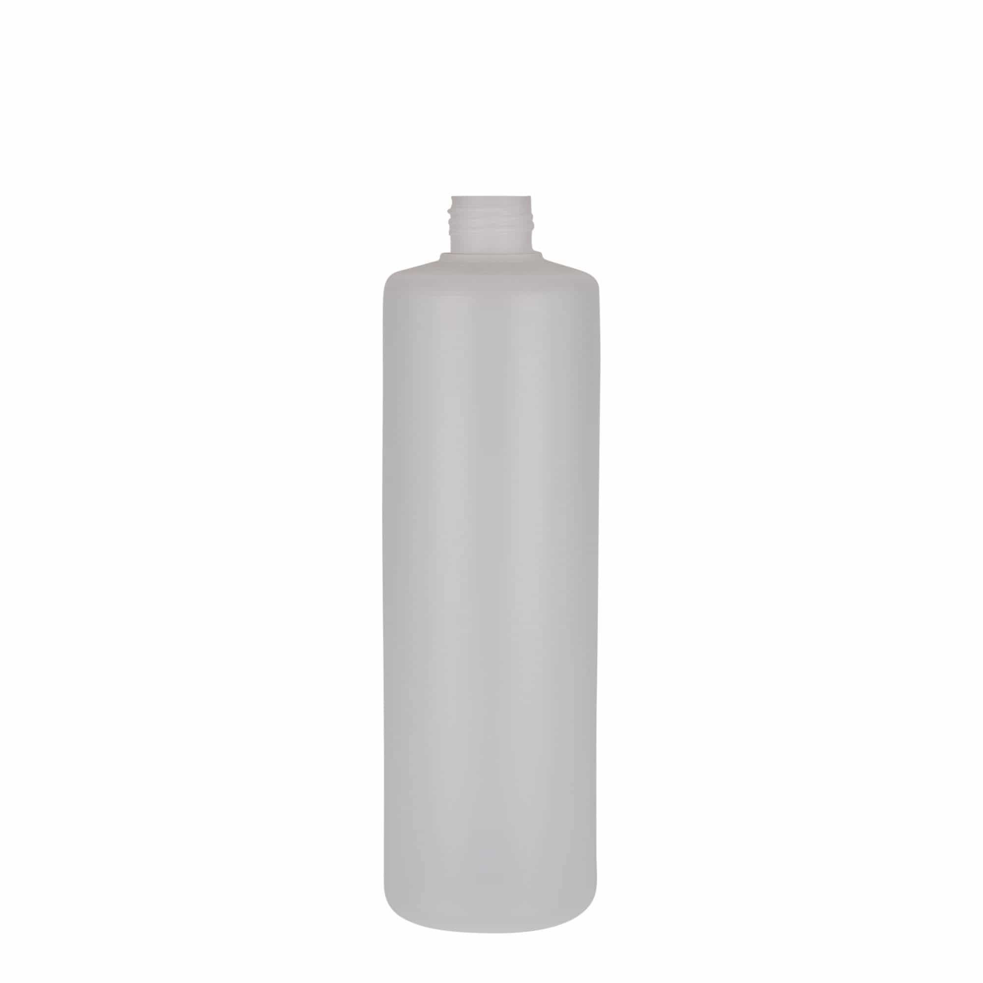 Kulatá lahev 500 ml, plast PE, přírodní, uzávěr: šroubovací uzávěr