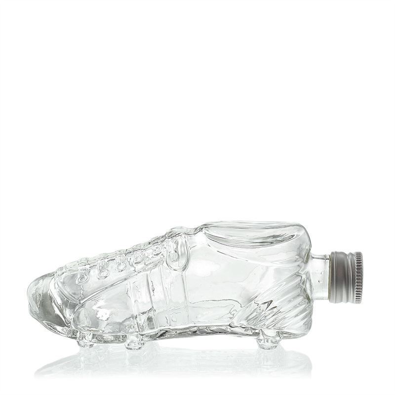Skleněná lahev 200 ml 'Fotbalová bota', uzávěr: PP 28