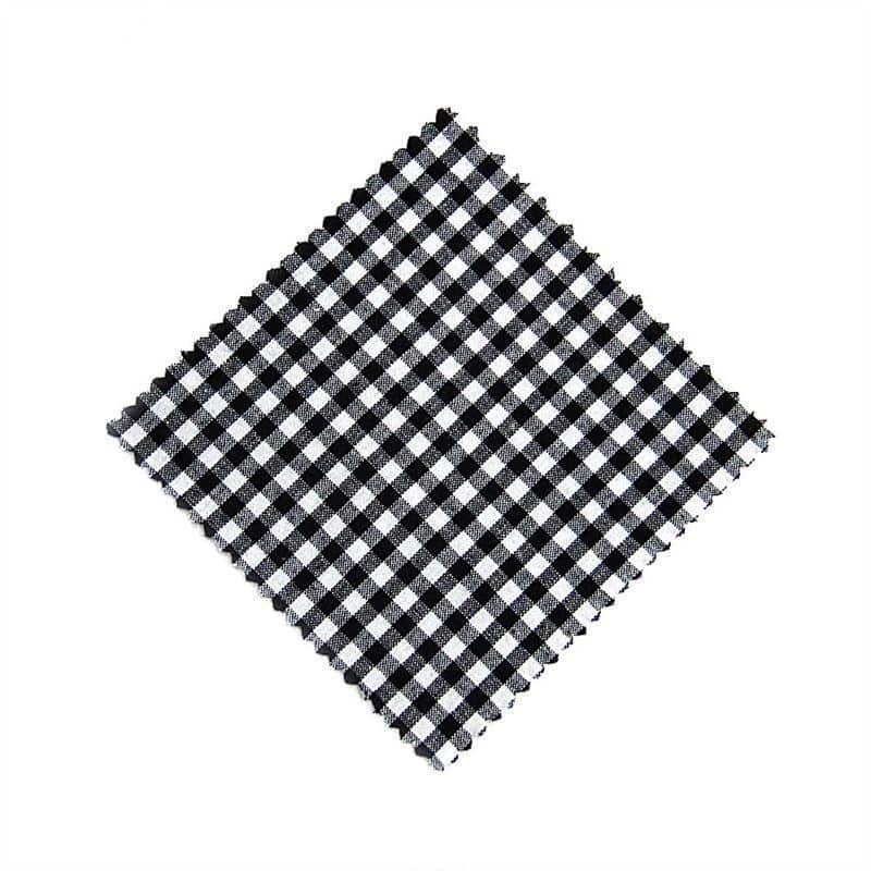 Látkový ubrousek károvaný 12x12, čtvercový, textil, černý, uzávěr: TO38-TO53