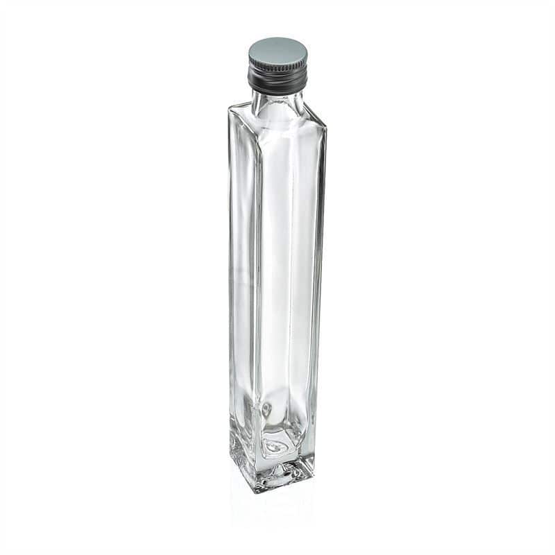 Skleněná lahev 200 ml 'Tommy', čtvercová, uzávěr: PP 28
