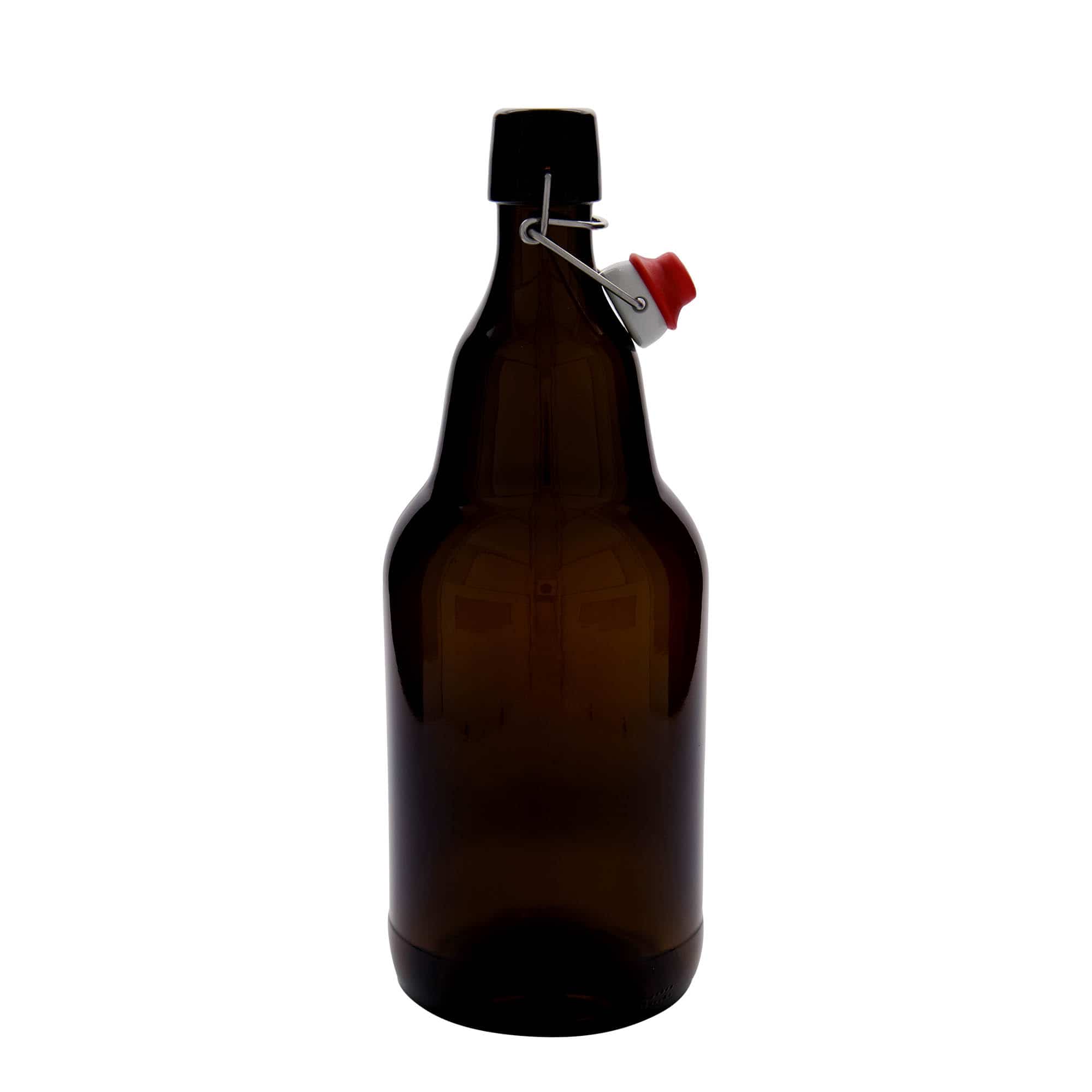 Pivní lahev 2000 ml, sklo, hnědá, ústí: třmenový uzávěr