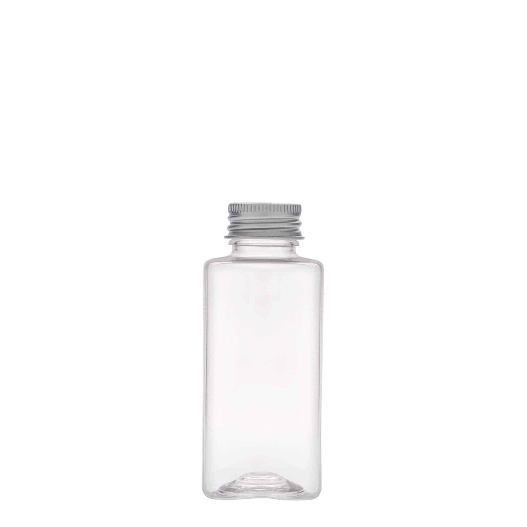 PET lahev 100 ml 'Karl', čtvercová, plast, ústí: GPI 24/410