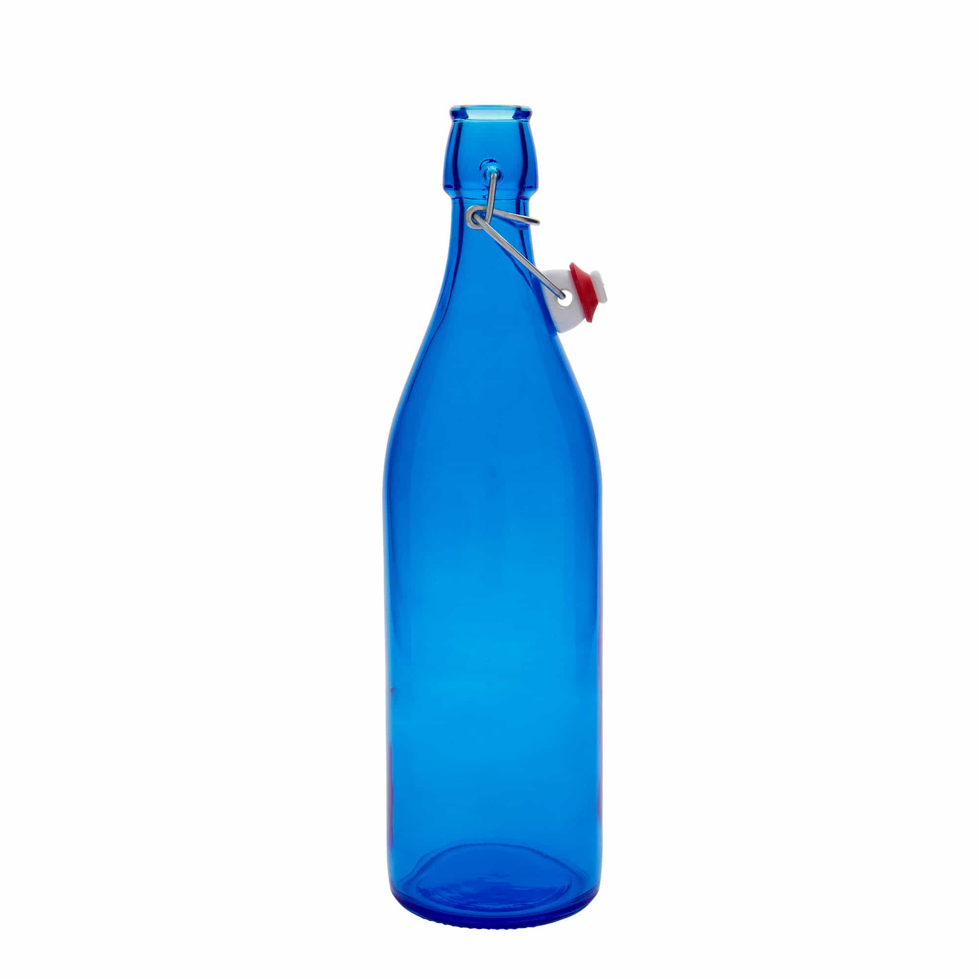 Skleněná lahev 1000 ml 'Giara', modrá, uzávěr: třmenový uzávěr