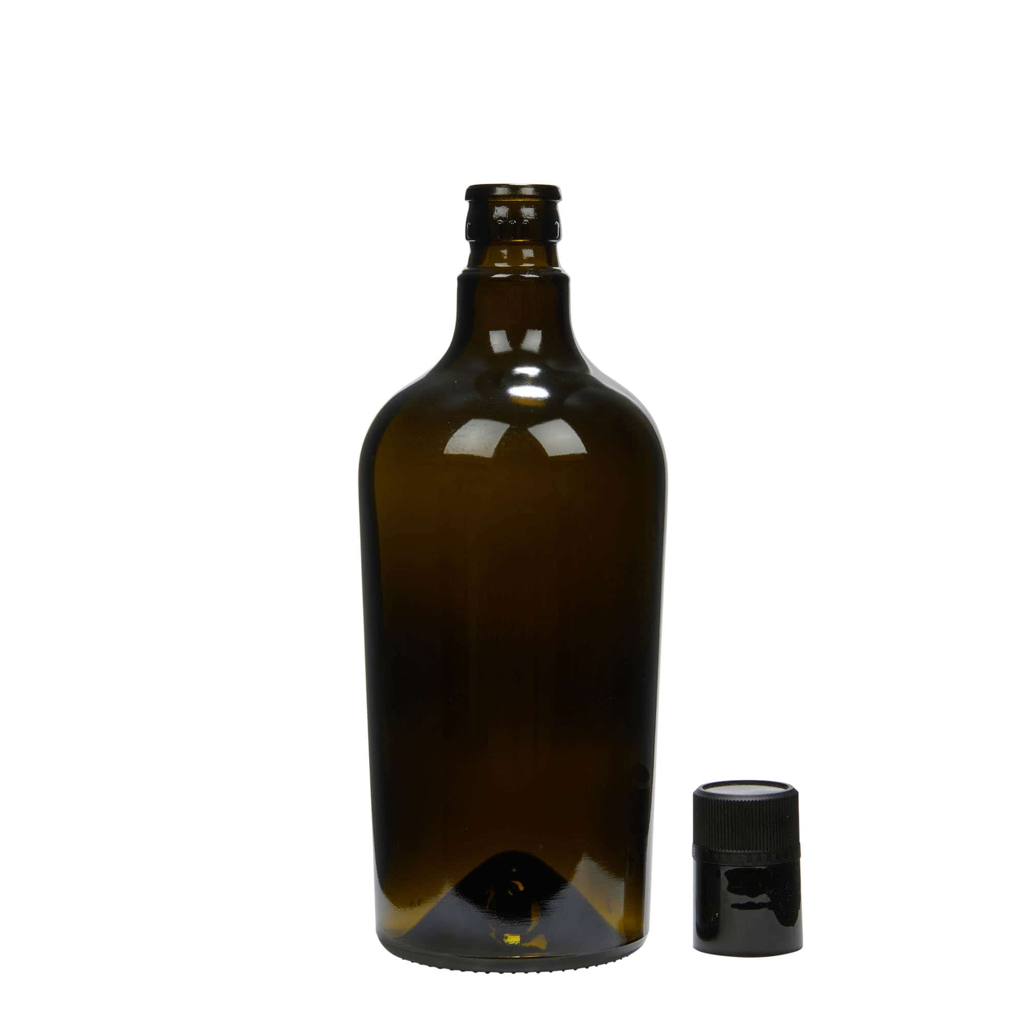 Lahev na ocet/olej 750 ml 'Oleum', sklo, starožitná zelená, ústí: DOP