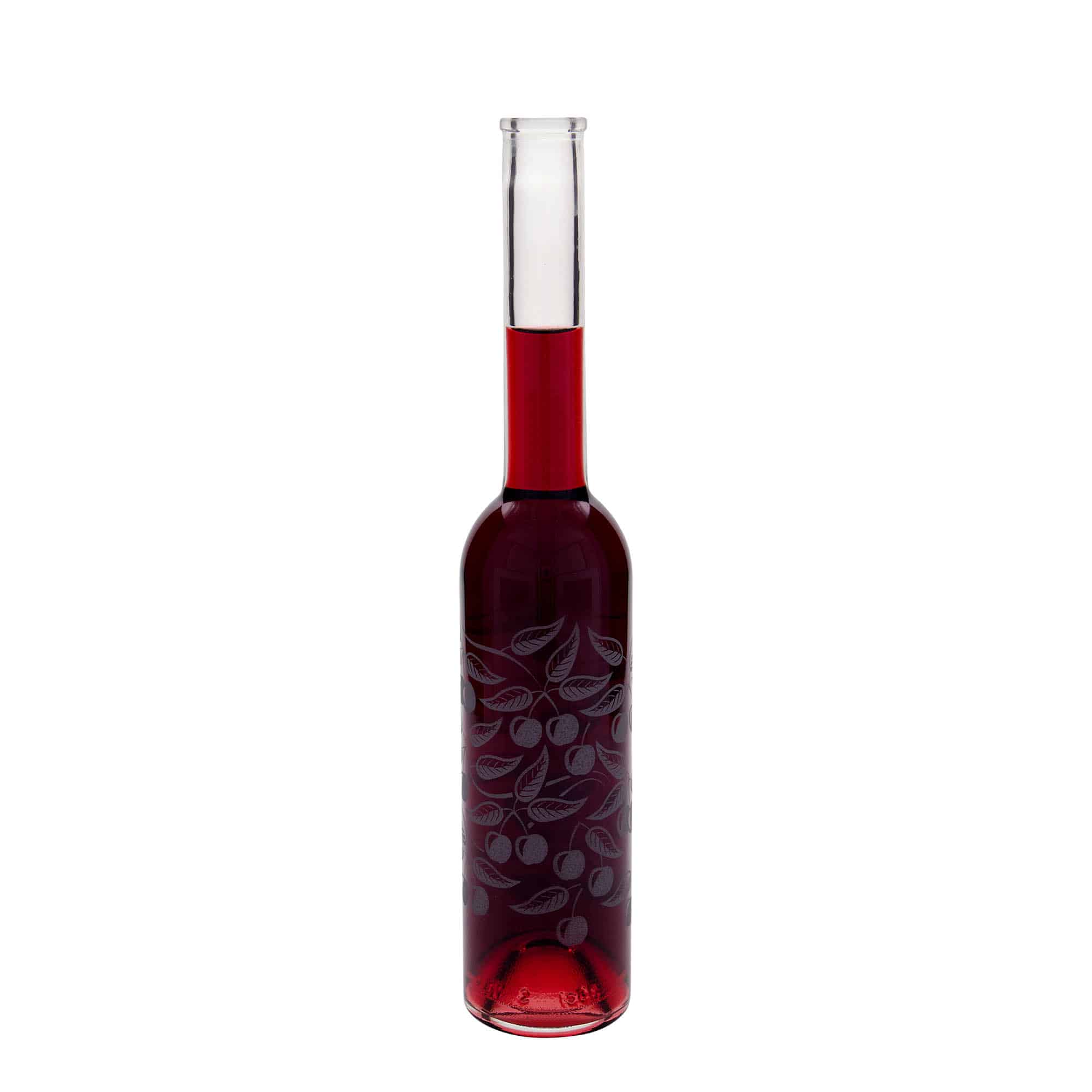 Skleněná lahev 350 ml 'Opera', motiv: Třešně, uzávěr: korek