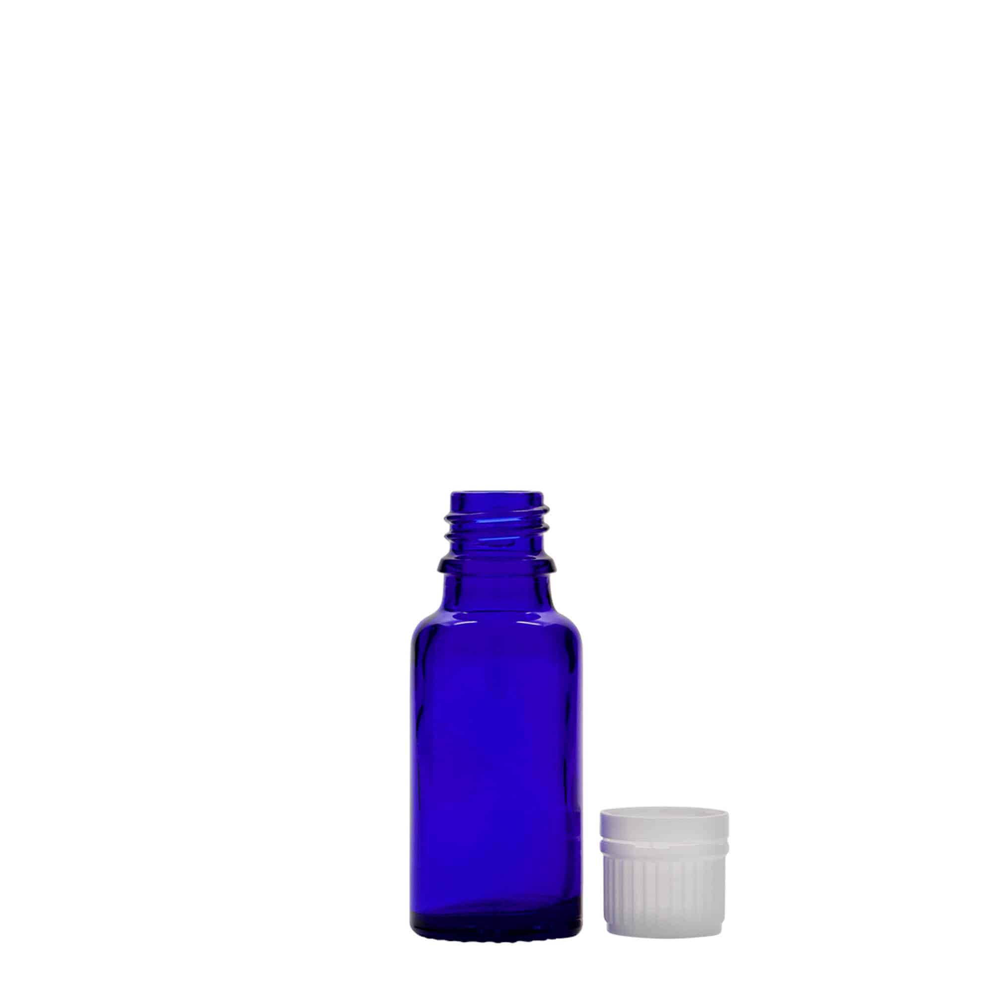 Lékovka 20 ml, sklo, královská modř, ústí: DIN 18