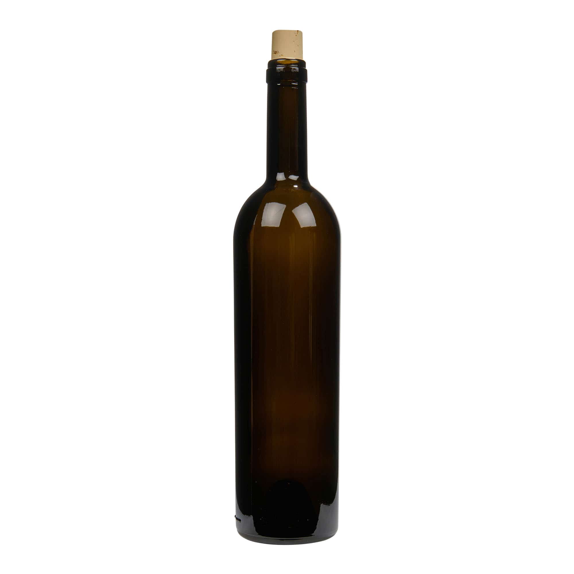 Lahev na víno 750 ml 'Liberty', starožitná zelená, uzávěr: korek