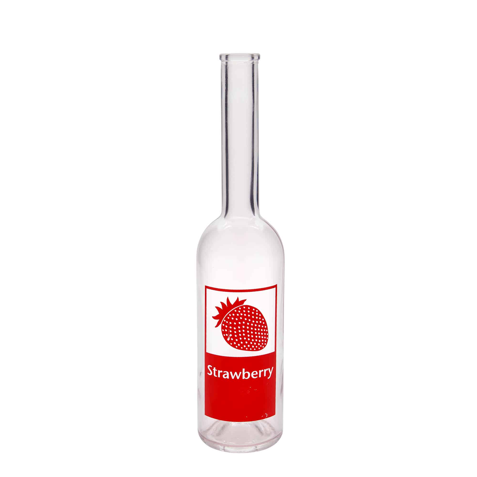 Skleněná lahev 500 ml 'Opera', motiv: Strawberry, uzávěr: korek