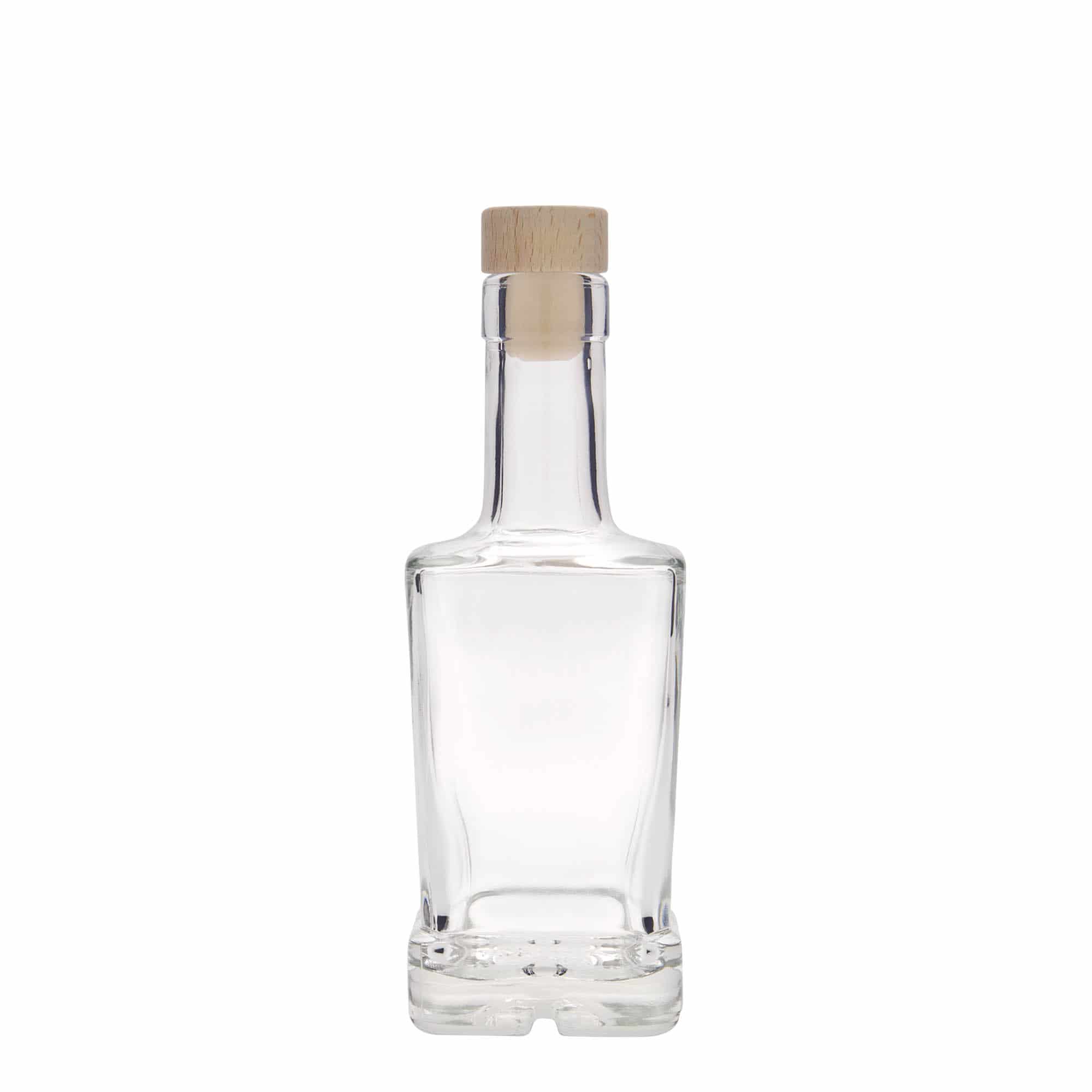 Skleněná lahev 250 ml 'Rene', čtvercová, uzávěr: korek