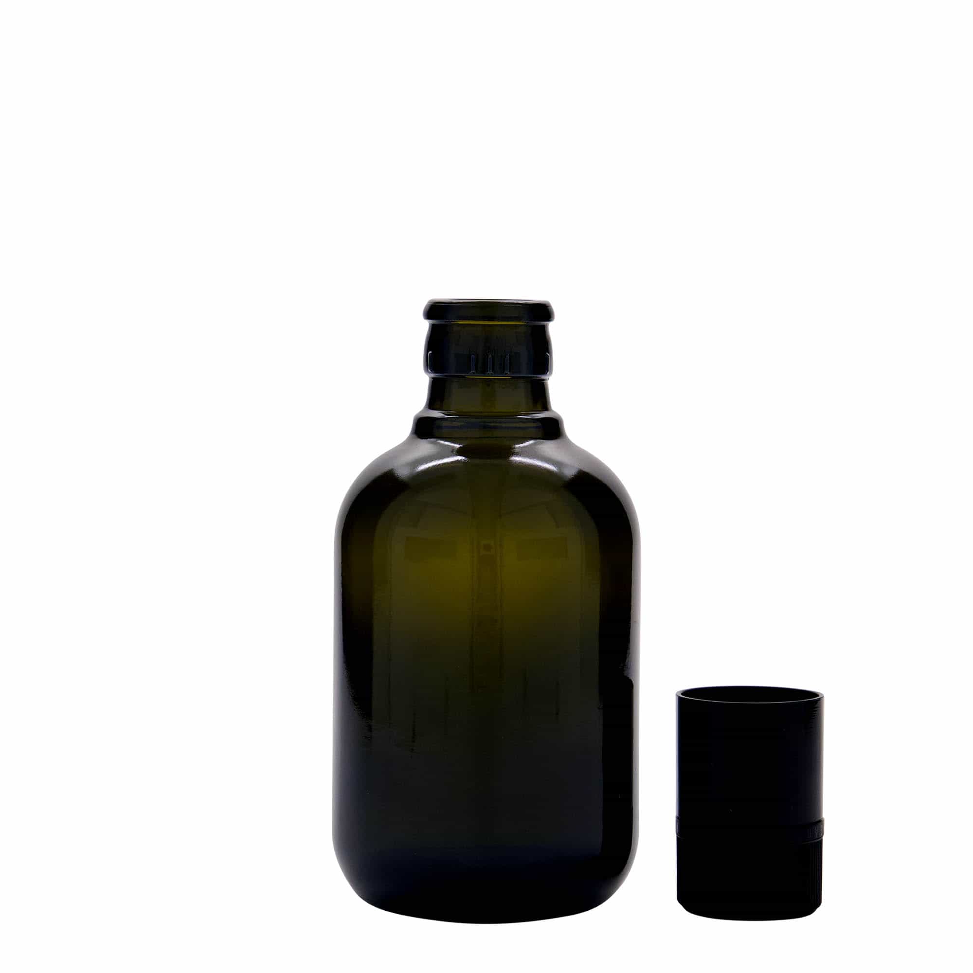 Lahev na ocet/olej 250 ml 'Biolio', sklo, starožitná zelená, ústí: DOP