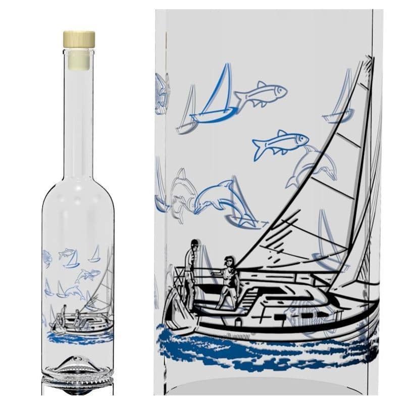 Skleněná lahev 500 ml 'Opera', motiv: Námořník, uzávěr: korek