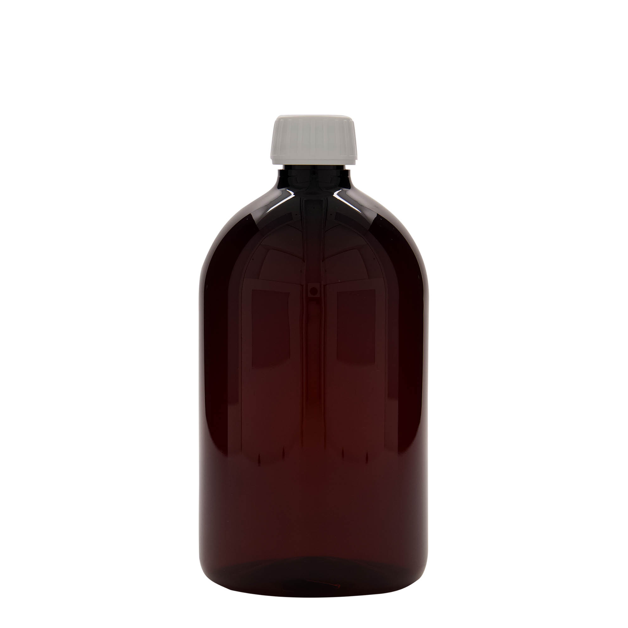 Lékovka PET 1000 ml, hnědá, plast, ústí: PP 28