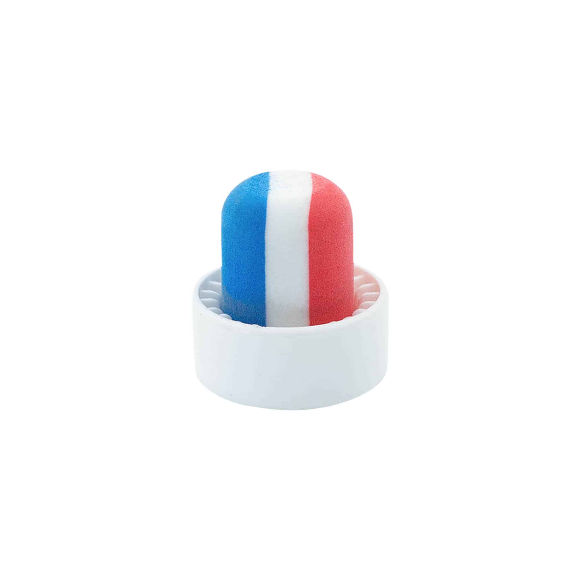 Korek s úchytem 19 mm 'Francie', plast, barevný, pro ústí: korek