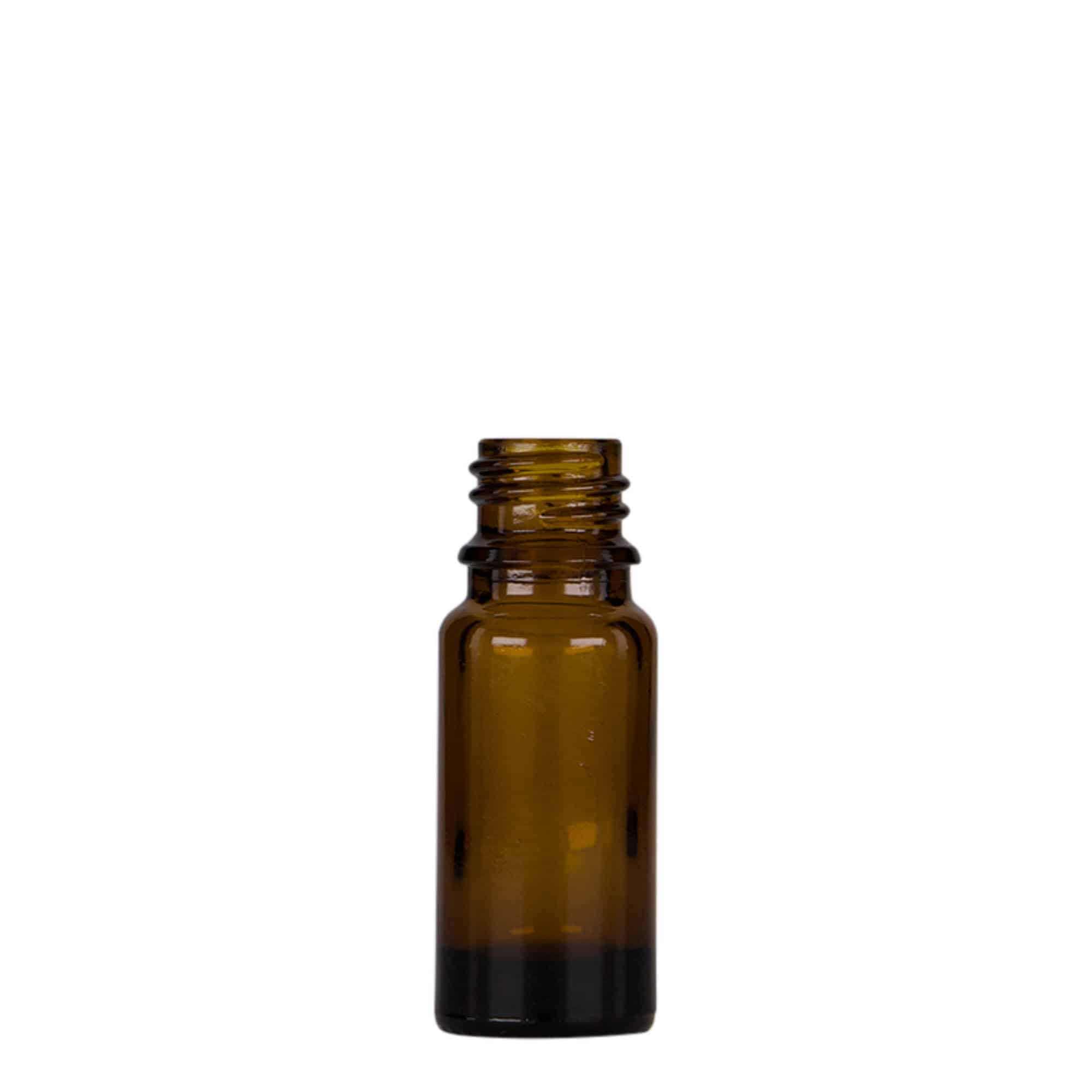 Lahvička na léky s pipetou 10 ml, sklo, hnědočerná, ústí: DIN 18