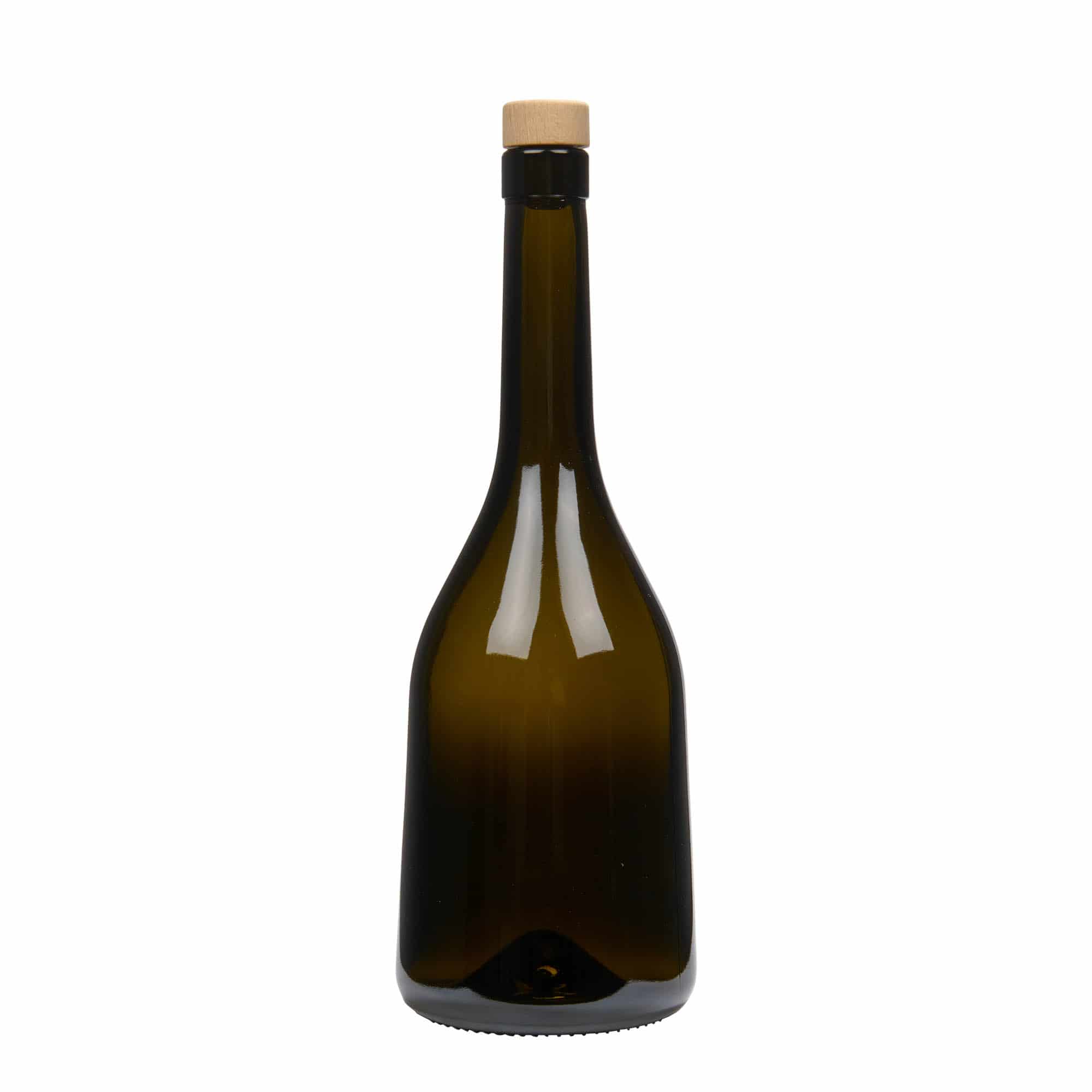 Skleněná lahev 750 ml 'Rustica', starožitná zelená, uzávěr: korek