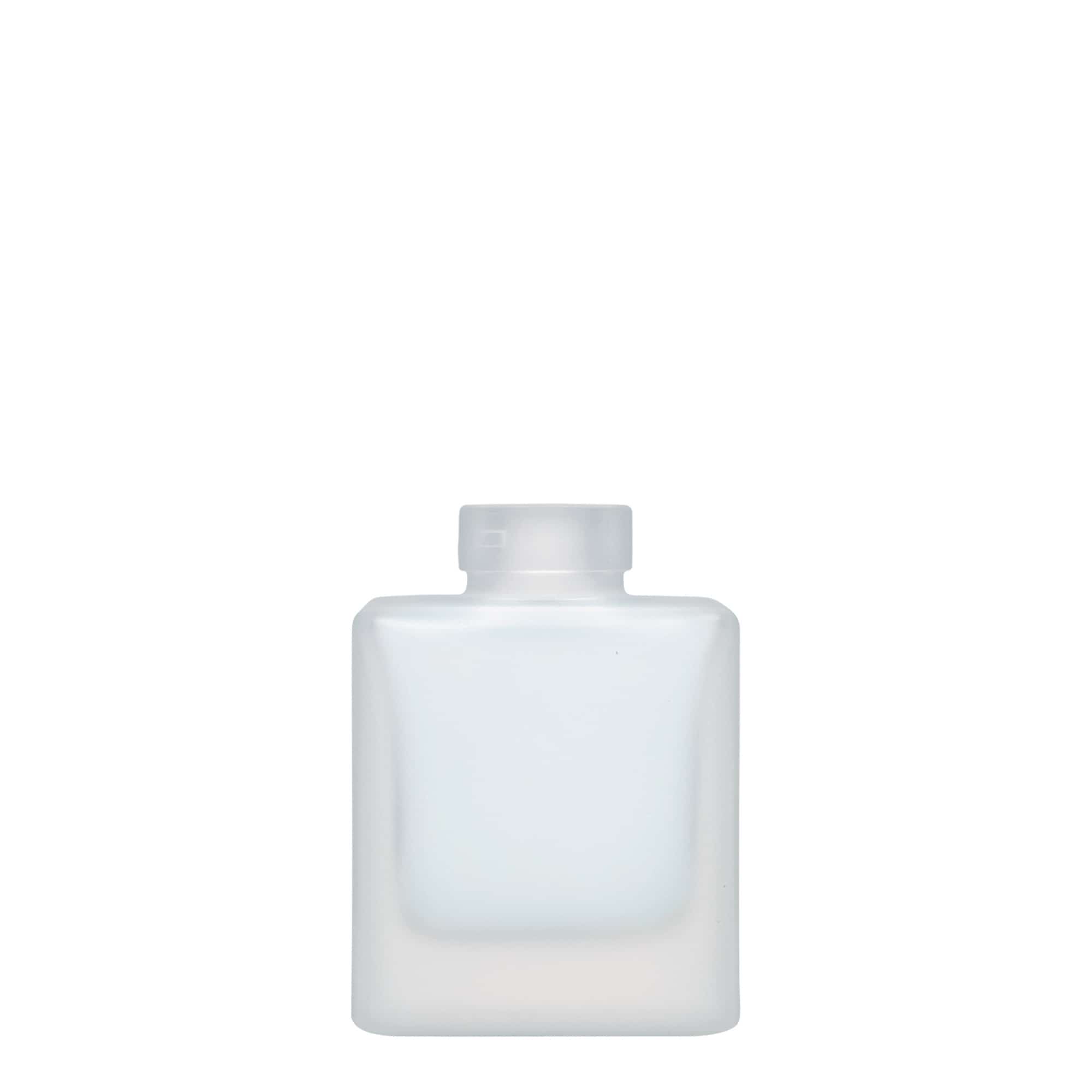 Skleněná lahev 100 ml 'Cube', čtvercová, matná, uzávěr: korek