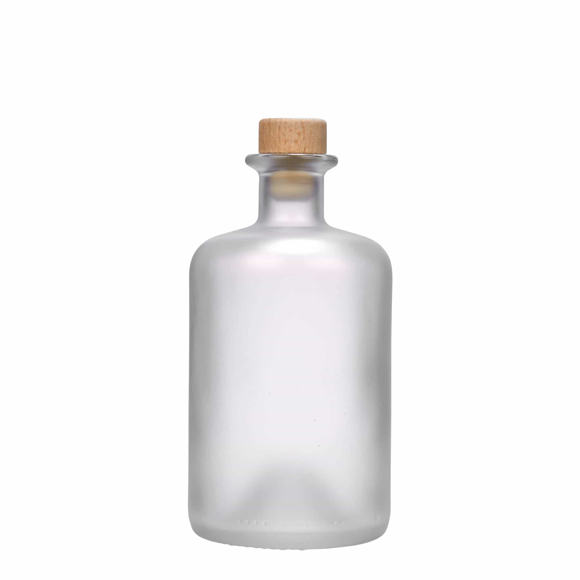 Skleněná lahev 500 ml lékárenská, matná, uzávěr: korek