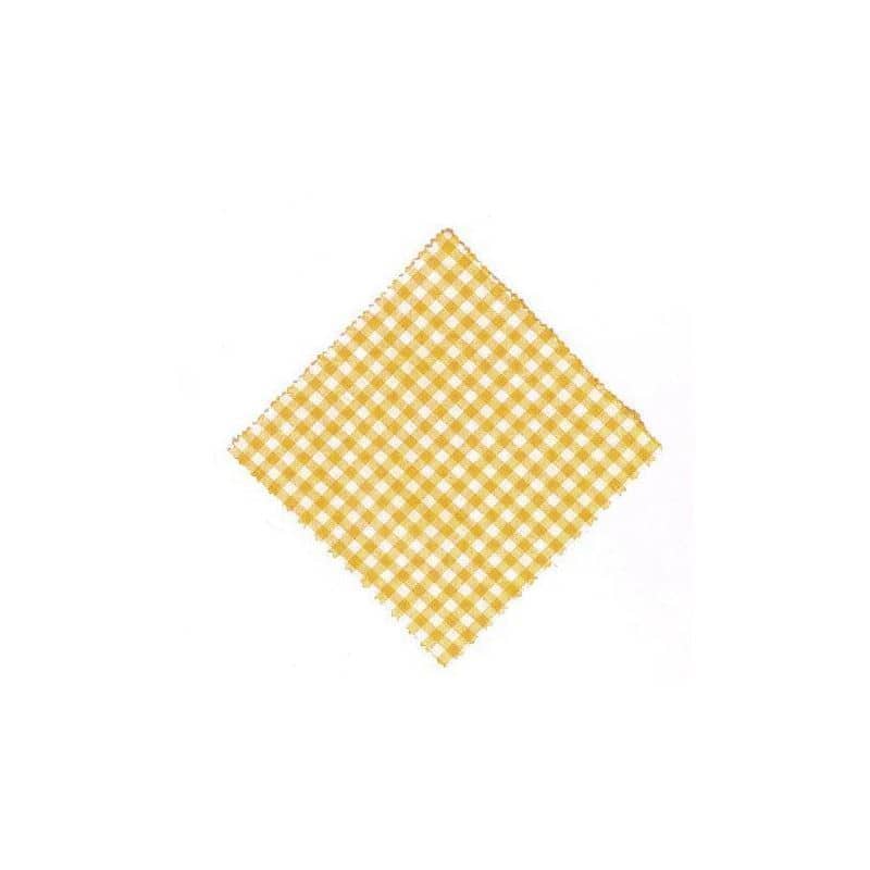 Látkový ubrousek károvaný 15x15, čtvercový, textil, žlutý, uzávěr: TO58-TO82