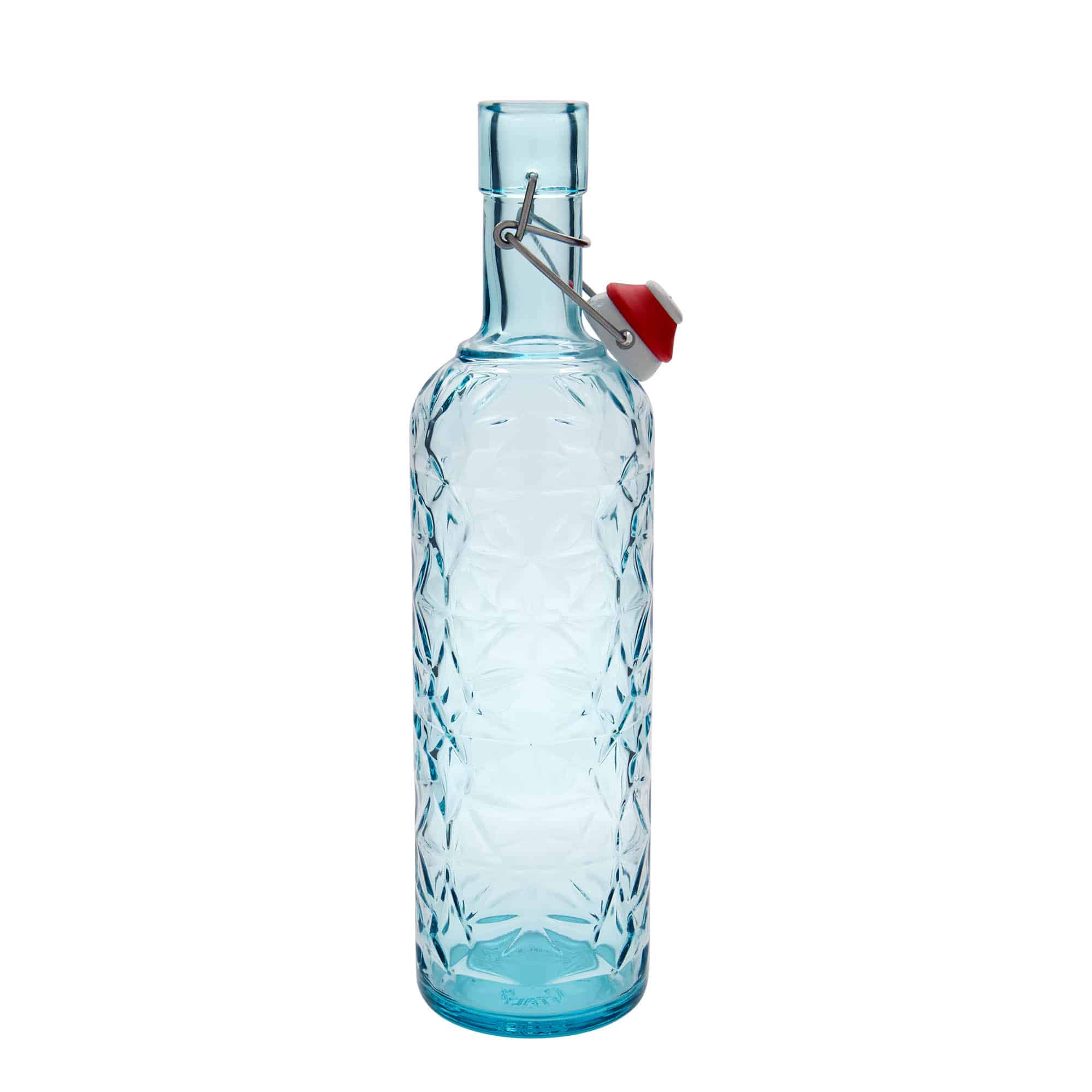 Skleněná lahev 1000 ml 'Oriente', azurově modrá, uzávěr: třmenový uzávěr